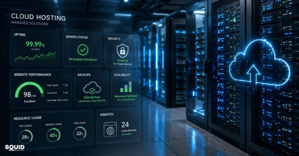 Managed hosting infrastructure for secure and scalable business websites