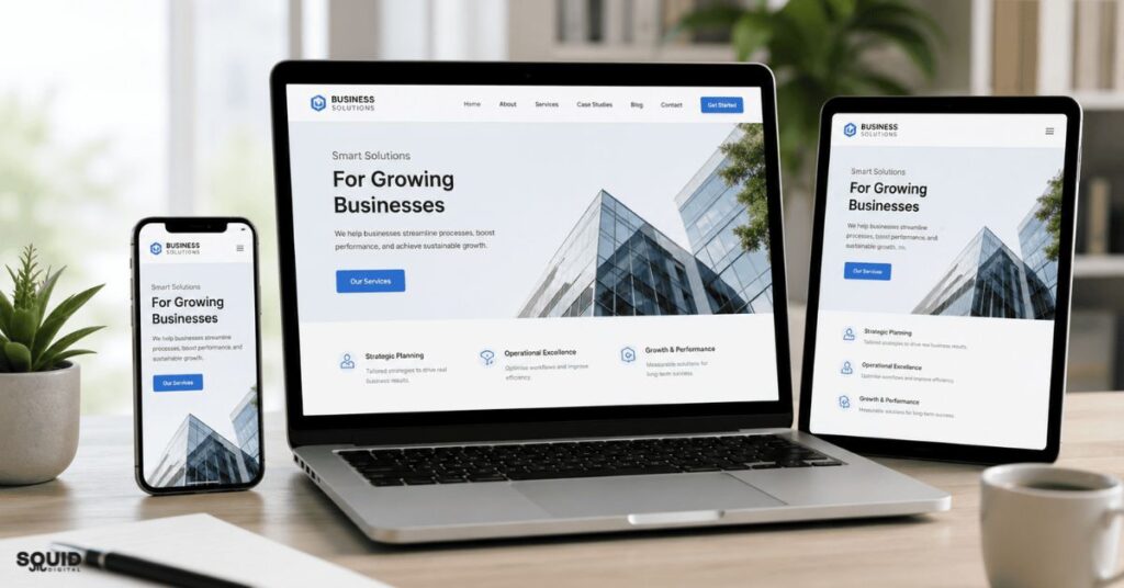 Technical SEO mobile optimisation across responsive business website devices