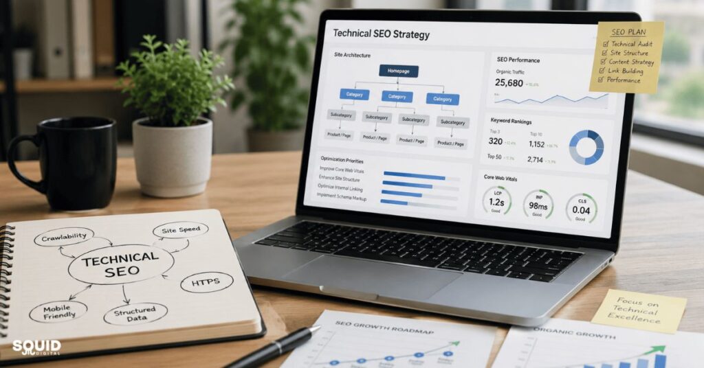 Technical SEO strategy supporting sustainable website growth and search visibility