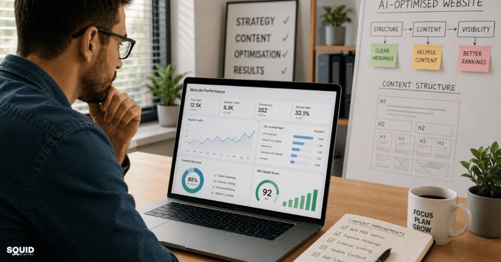 Small business improving content to help AI understand your website better